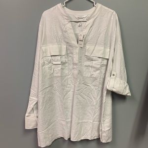 NWT 2XL Womens White Blouse Addition Ella
